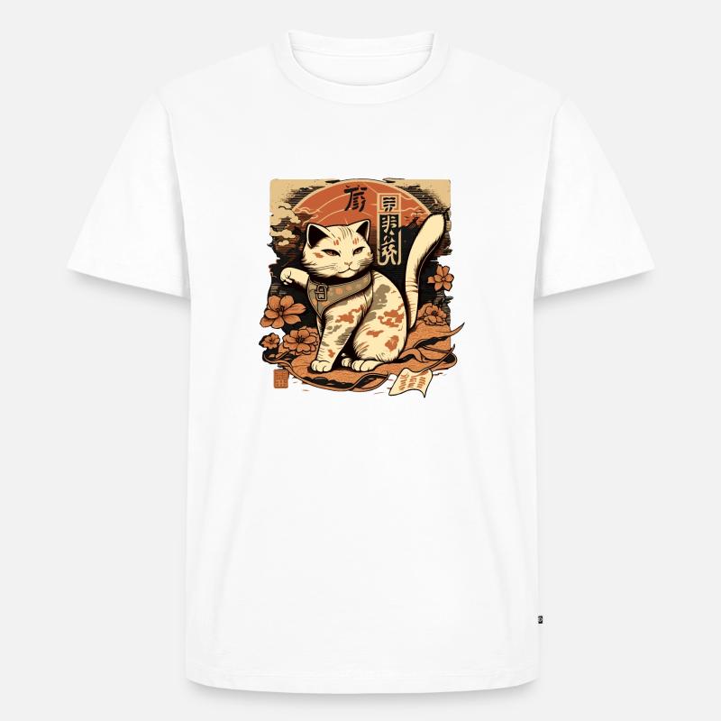 Neko Neko4 - Männer Premium Bio T-Shirt - Weiß
