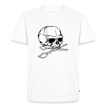 Schneider // Crâne // Illustration - T-shirt Premium bio Homme - blanc - Devant - Nico (187cm)