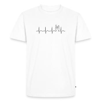 Heavy Metal ECG French Friesfork Heartbeat Festival - T-shirt Premium bio Homme - blanc - Devant - Nico (187cm)