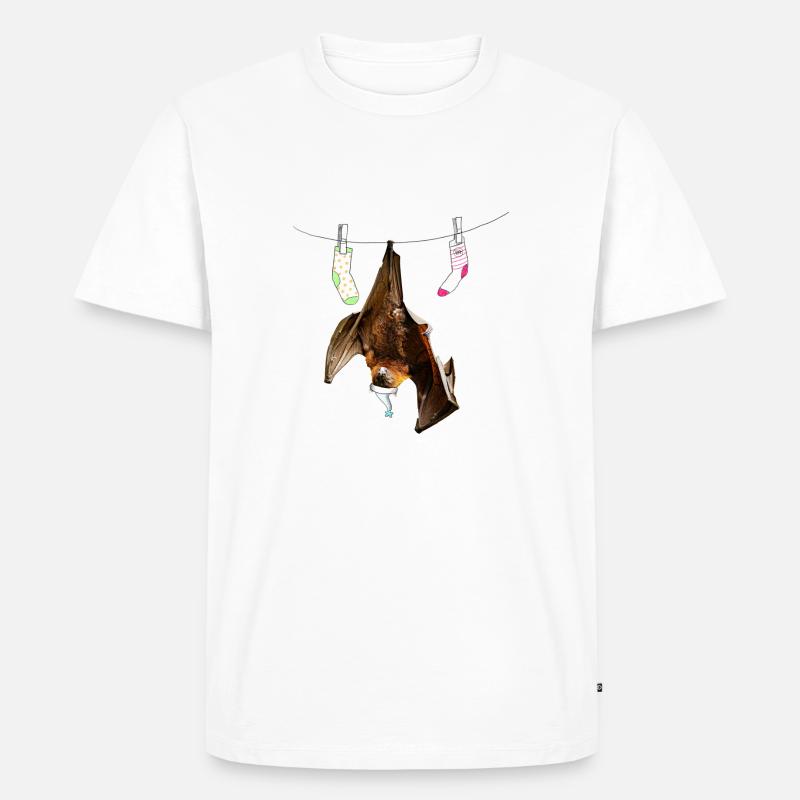 Fledermaus - Männer Premium Bio T-Shirt - Weiß