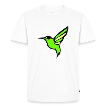 hummingbird bird silhouette - Men's Premium Organic T-Shirt - white - Front - Nico (187cm)