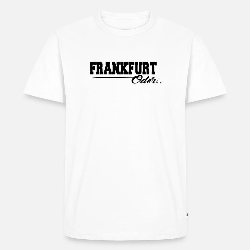 Frankfurt Oder Schriftzug - Männer Premium Bio T-Shirt - Weiß
