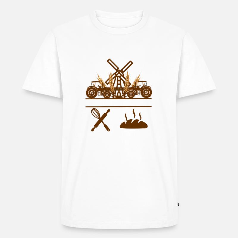 Bäckerei oder Bäckerei-Logo - Männer Premium Bio T-Shirt - Weiß