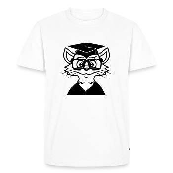 Remise des diplômes universitaires Chat Graduation Réussi - T-shirt Premium bio Homme - blanc - Devant - Nico (187cm)