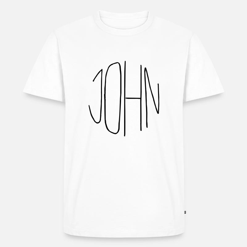 John - Männer Premium Bio T-Shirt - Weiß