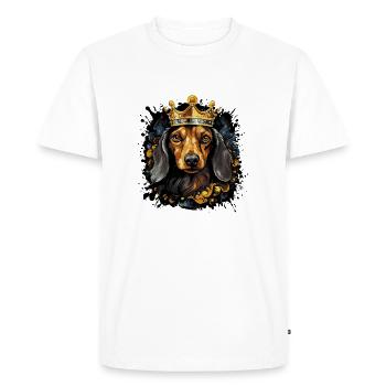 Chien Teckel Animal - T-shirt Premium bio Homme - blanc - Devant - Nico (187cm)