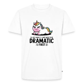 Licorne dramatique - T-shirt Premium bio Homme - blanc - Devant - Nico (187cm)
