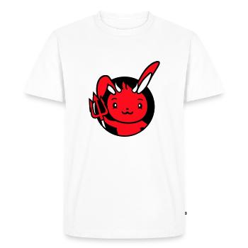 Bunny Devil Démon Mal Satan Enfer Trident Costume - T-shirt Premium bio Homme - blanc - Devant - Nico (187cm)