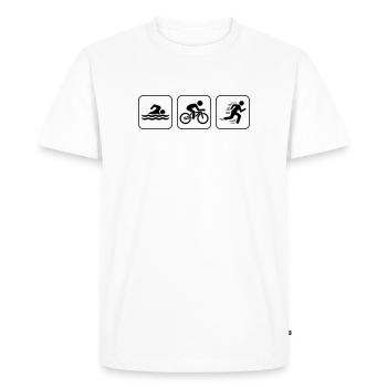 Icônes du triathlon Sport - T-shirt Premium bio Homme - blanc - Devant - Nico (187cm)