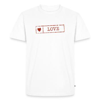 Timbre d’amour au cœur rustique - T-shirt Premium bio Homme - blanc - Devant - Nico (187cm)