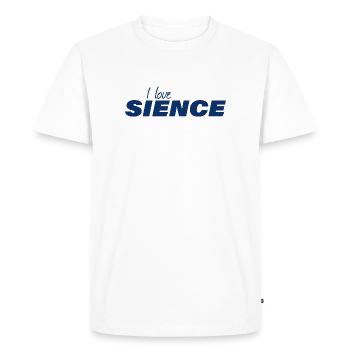 I LOVE SCIENCE - Men's Premium Organic T-Shirt - white - Front - Nico (187cm)