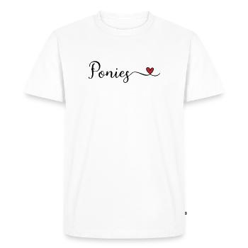 Poneys - T-shirt Premium bio Homme - blanc - Devant - Nico (187cm)