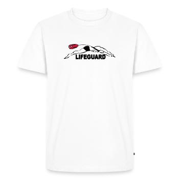 Lifeguard sauveteur aquatique - T-shirt Premium bio Homme - blanc - Devant - Nico (187cm)
