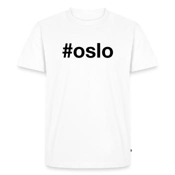 OSLO Hashtag - Norwegen - Norvège - Norge - T-shirt Premium bio Homme - blanc - Devant - Nico (187cm)