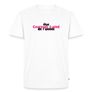 Course à Pied / Running / Jogging / Coureur - T-shirt Premium bio Homme - blanc - Devant - Nico (187cm)