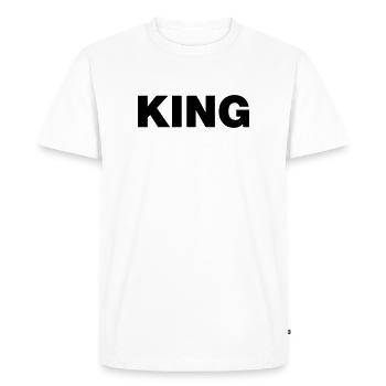 King Typo - Männer Premium Bio T-Shirt - Weiß - Vorne - Nico (187cm)