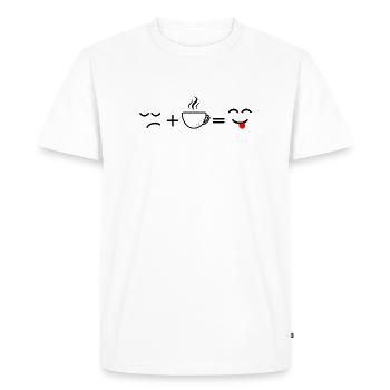 Emblème du Croissant-Rouge sur Midnight Black - T-shirt Premium bio Homme - blanc - Devant - Nico (187cm)