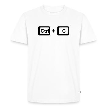 CTRL+C / Parents Gift for Father's Day /Mother's Day - Men's Premium Organic T-Shirt - white - Front - Nico (187cm)