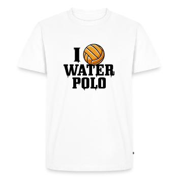 i play waterpolo - Männer Premium Bio T-Shirt - Weiß - Vorne - Nico (187cm)