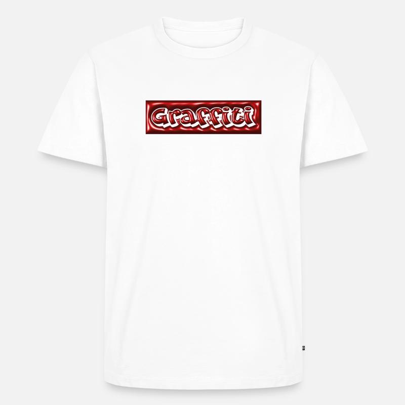 Graffiti Bubble 3D  - Männer Premium Bio T-Shirt - Weiß