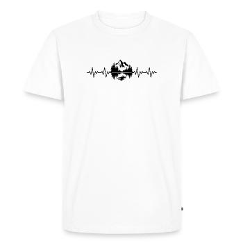 Mountains ECG heartbeat - Men's Premium Organic T-Shirt - white - Front - Nico (187cm)