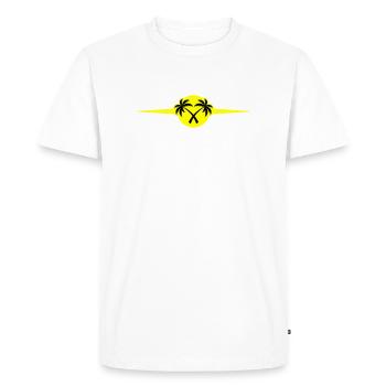 Palm Trees Beach Icon - Men's Premium Organic T-Shirt - white - Front - Nico (187cm)