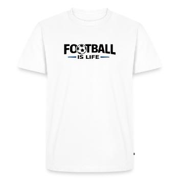 Le football, c’est la vie - T-shirt Premium bio Homme - blanc - Devant - Nico (187cm)