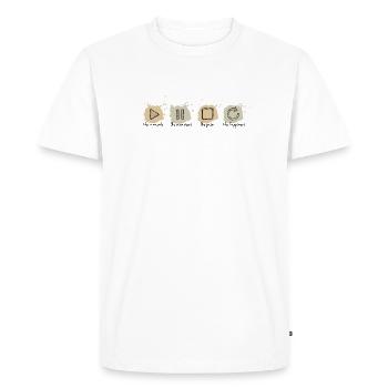 Mindfulness, Moments, Memories, Happiness - Men's Premium Organic T-Shirt - white - Front - Nico (187cm)