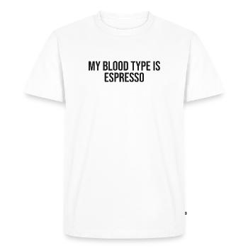 Chemise Torréfacteur de café - T-shirt Premium bio Homme - blanc - Devant - Nico (187cm)