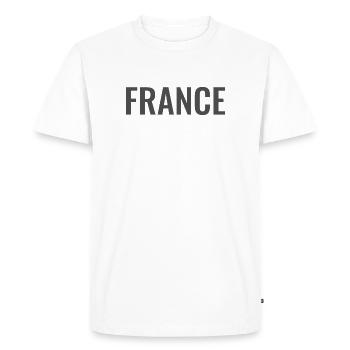 France Mot Gris - T-shirt Premium bio Homme - blanc - Devant - Nico (187cm)