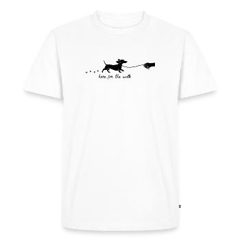 Ici pour la marche Design de silhouette teckel - T-shirt Premium bio Homme - blanc - Devant - Nico (187cm)