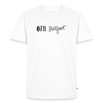 0711 Stuttgart, Allemagne - T-shirt Premium bio Homme - blanc - Devant - Nico (187cm)