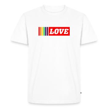 Love Rainbow - Men's Premium Organic T-Shirt - white - Front - Nico (187cm)