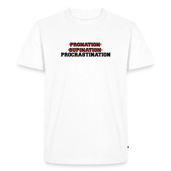 Procrastination - T-shirt Premium bio Homme - blanc - Devant - Nico (187cm)