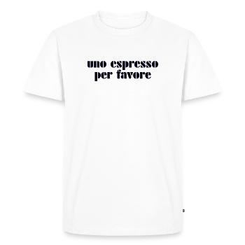 Espresso Italia Italy - Men's Premium Organic T-Shirt - white - Front - Nico (187cm)