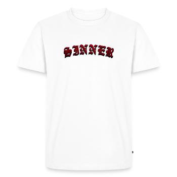 Sinner - Men's Premium Organic T-Shirt - white - Front - Nico (187cm)