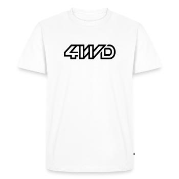 4 roues motrices - T-shirt Premium bio Homme - blanc - Devant - Nico (187cm)