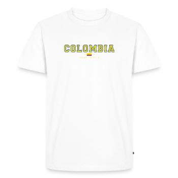 Look drapeau de style Columbia College - T-shirt Premium bio Homme - blanc - Devant - Nico (187cm)