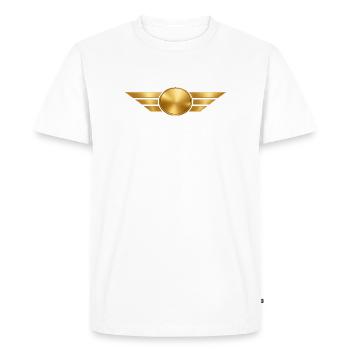 Personalize the Golden Wing Emblem - Men's Premium Organic T-Shirt - white - Front - Nico (187cm)