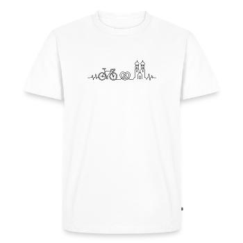 Munich Road Bike Heartbeat – Conception cycliste - T-shirt Premium bio Homme - blanc - Devant - Nico (187cm)