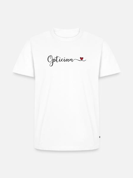 Optiker mit Herz - Männer Premium Bio T-Shirt - Weiß