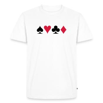 Poker - Jeu de cartes - T-shirt Premium bio Homme - blanc - Devant - Nico (187cm)