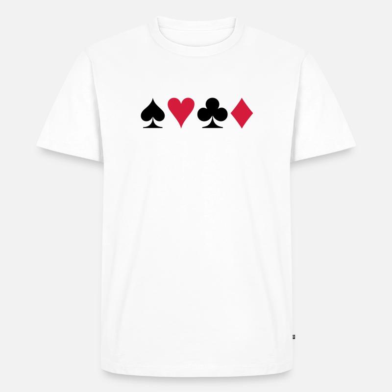 Poker (V) - Männer Premium Bio T-Shirt - Weiß