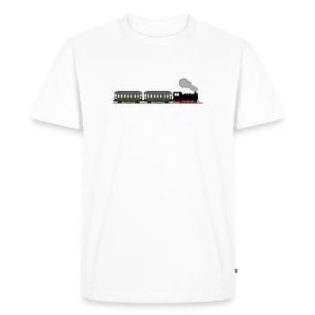 Train railroad steam locomotive narrow-gauge railway nostalgia - Men's Premium Organic T-Shirt - white - Front - Nico (187cm)