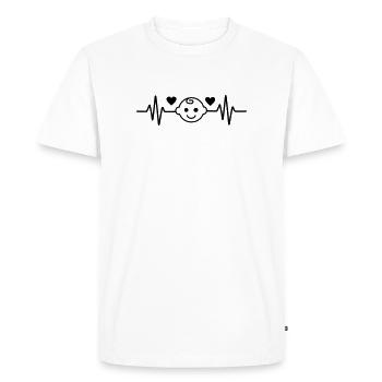 Bébé enceinte jeunes cœurs battements de cœur 2 - T-shirt Premium bio Homme - blanc - Devant - Nico (187cm)