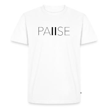 PAIISE - T-shirt Premium bio Homme - blanc - Devant - Nico (187cm)