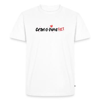 Grand-pere fect - T-shirt Premium bio Homme - blanc - Devant - Nico (187cm)