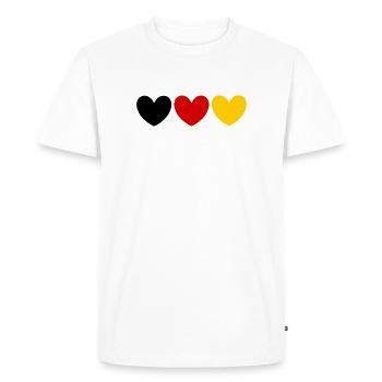 Germany Colors Heart Fan Shirt - Men's Premium Organic T-Shirt - white - Front - Nico (187cm)