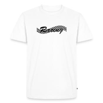 Drapeau à cocher de course - Car Auto Bike Race - T-shirt Premium bio Homme - blanc - Devant - Nico (187cm)