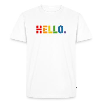 LGBT Rainbow shirt hello, LGBT lgbtqi queer - Men's Premium Organic T-Shirt - white - Front - Nico (187cm)